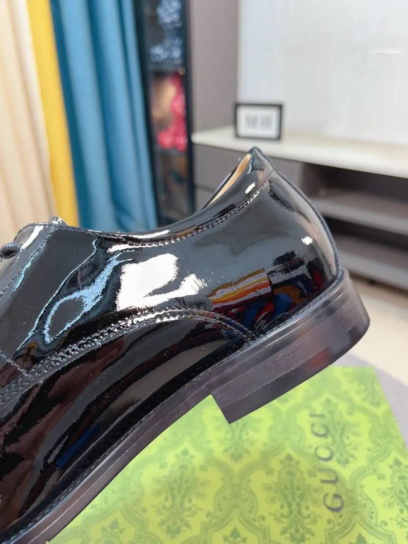 Men's Men's Shoes 💰520🌹🌹【GUCCI】The most popular classic Gucci leather shoes. Synchronized with the official website, the upper is made of Italian first-layer cowhide ➕cowhide lining, with unique brand and unique craftsmanship. Highlighting the hot style of the new year. Stop hesitating, stop wandering, get it now. Number: 38--44